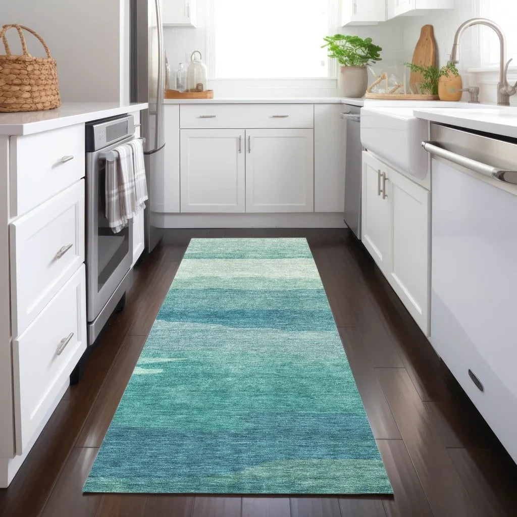LOOMLAN Rugs Embre Teal Washable Indoor-Outdoor Rug