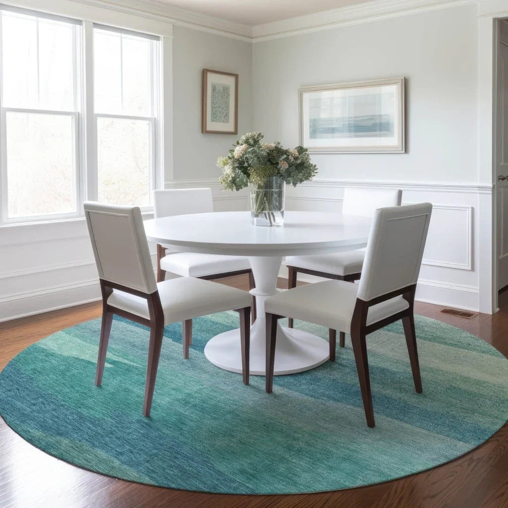 LOOMLAN Rugs Embre Teal Washable Indoor-Outdoor Rug