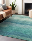 LOOMLAN Rugs Embre Teal Washable Indoor-Outdoor Rug