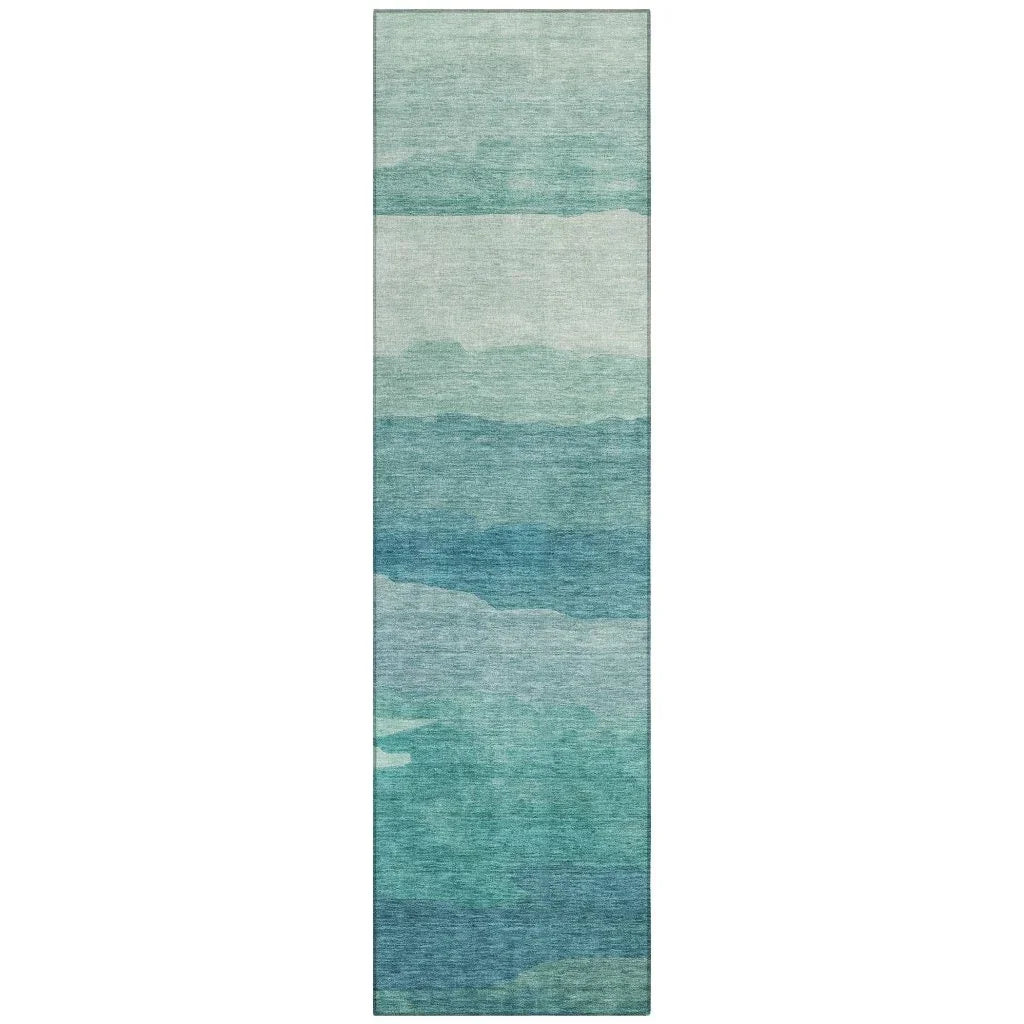 LOOMLAN Rugs Embre Teal Washable Indoor-Outdoor Rug