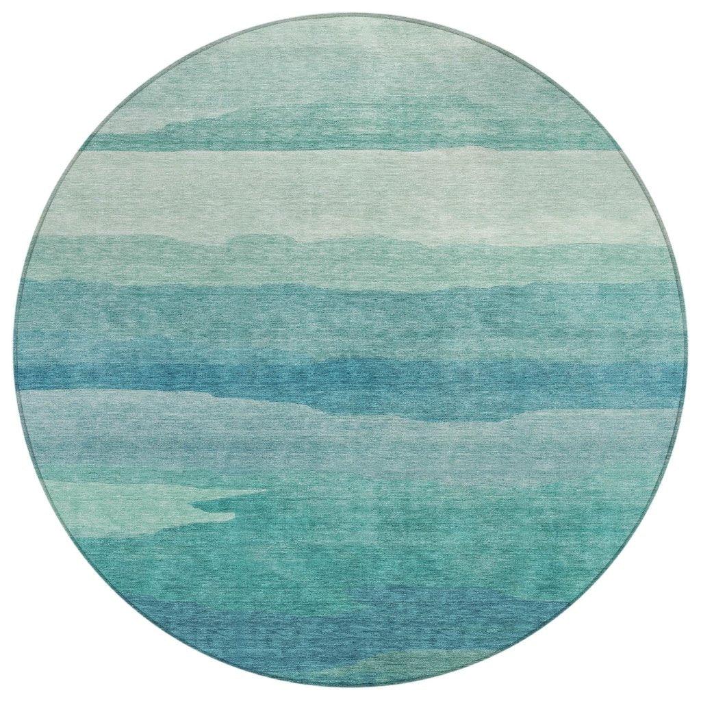 LOOMLAN Rugs Embre Teal Washable Indoor-Outdoor Rug