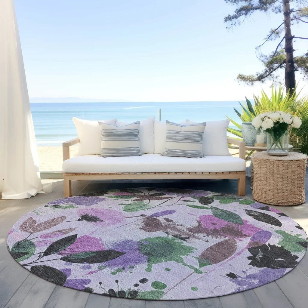 LOOMLAN Rugs Emperesse Purple Washable Indoor-Outdoor Rug