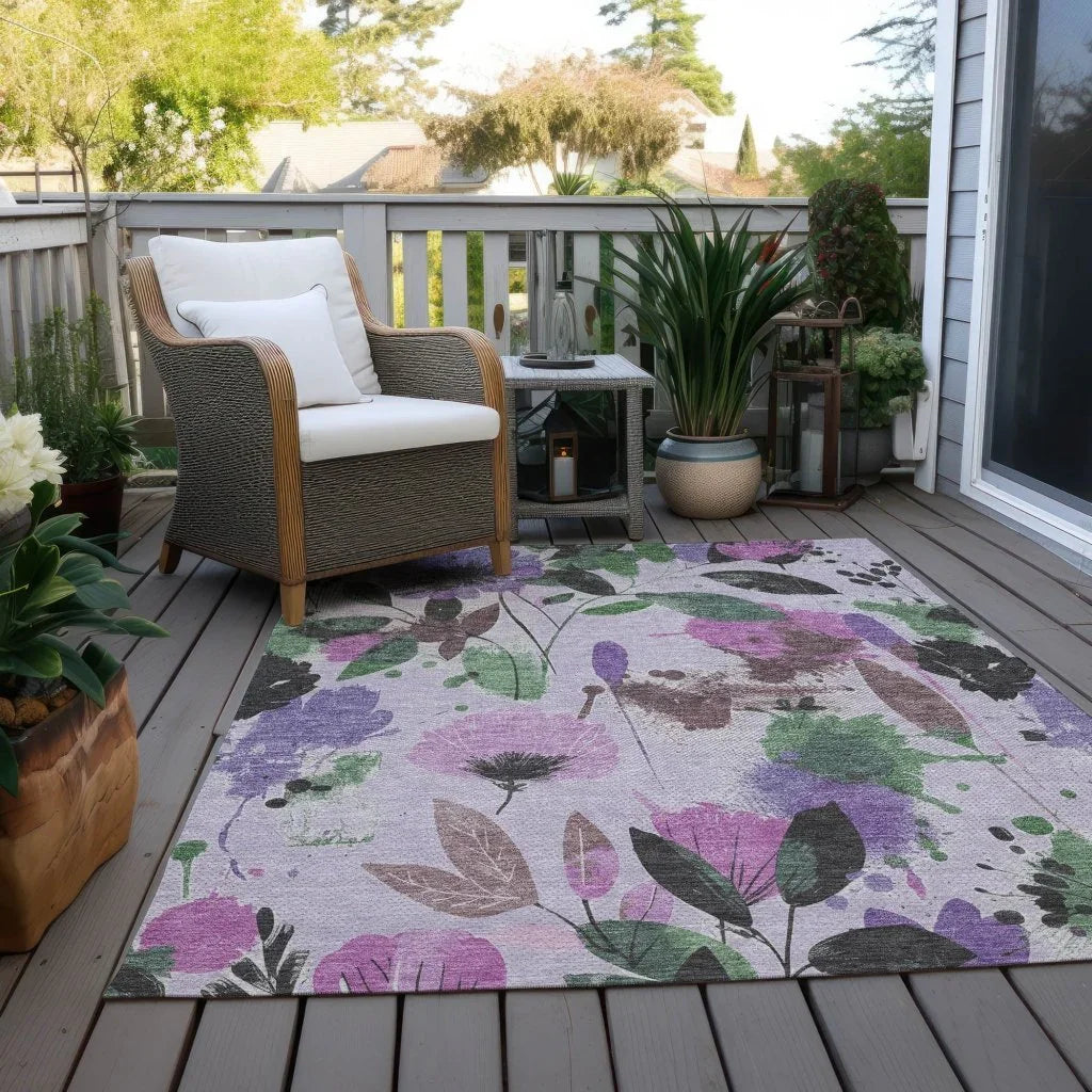 LOOMLAN Rugs Emperesse Purple Washable Indoor-Outdoor Rug