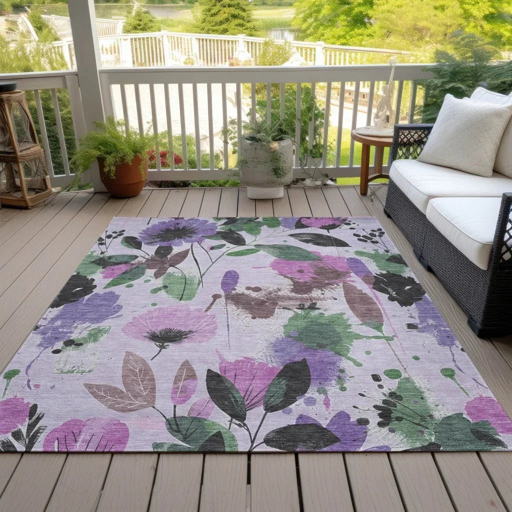 LOOMLAN Rugs Emperesse Purple Washable Indoor-Outdoor Rug