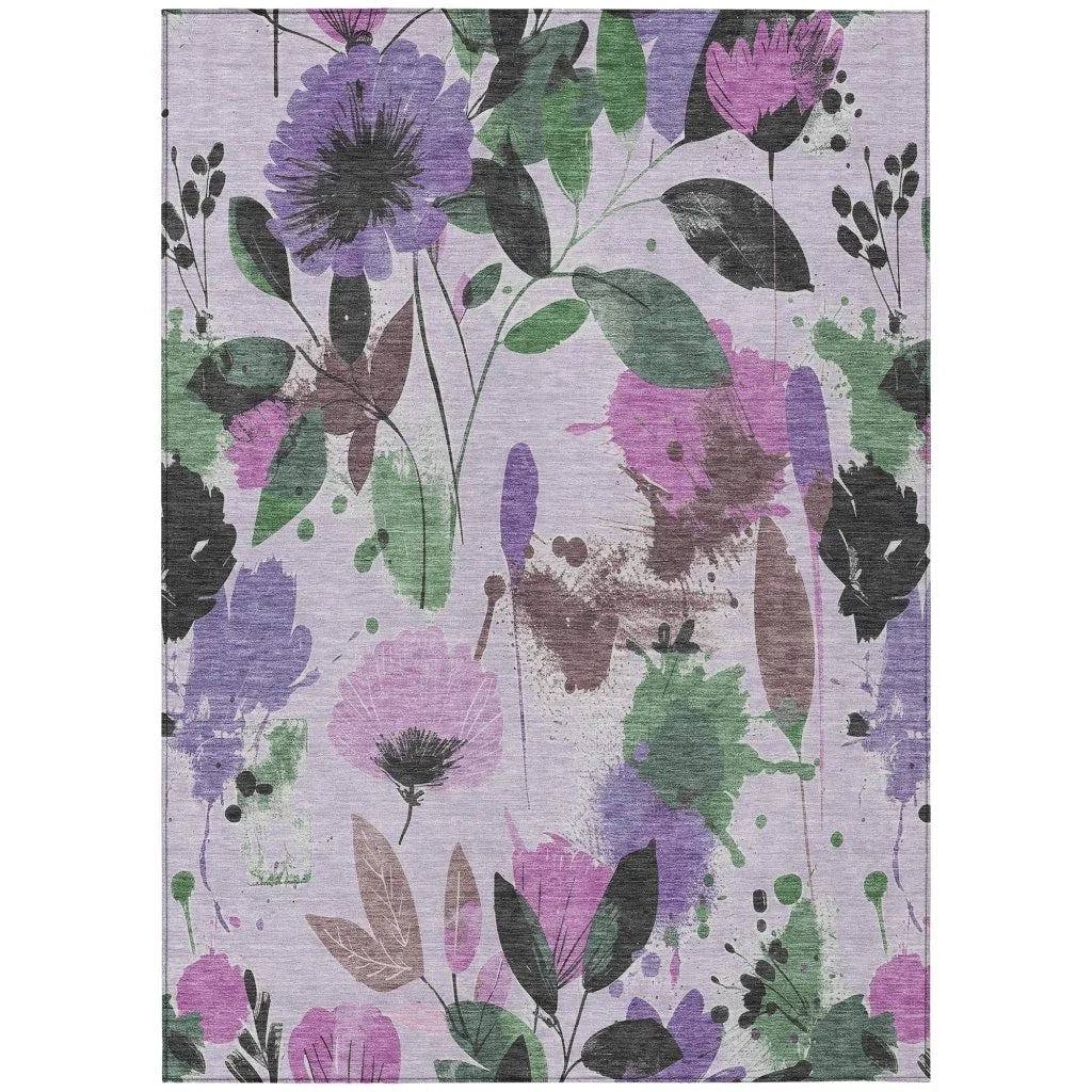 LOOMLAN Rugs Emperesse Purple Washable Indoor-Outdoor Rug