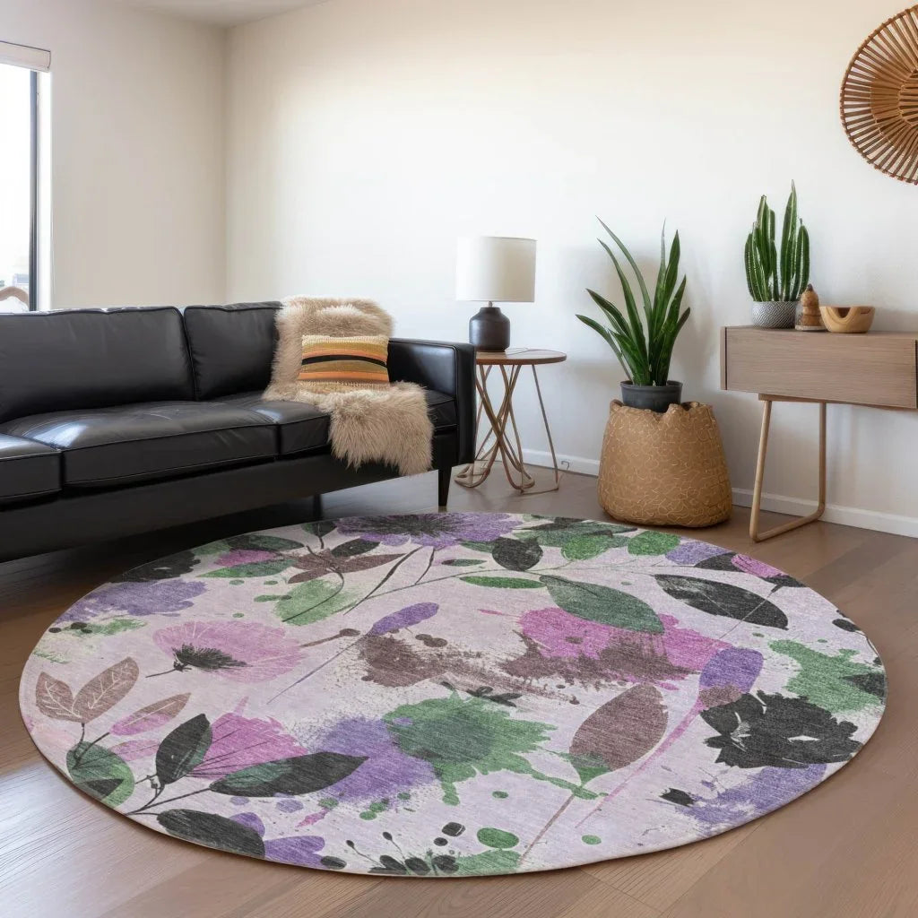 LOOMLAN Rugs Emperesse Purple Washable Indoor-Outdoor Rug