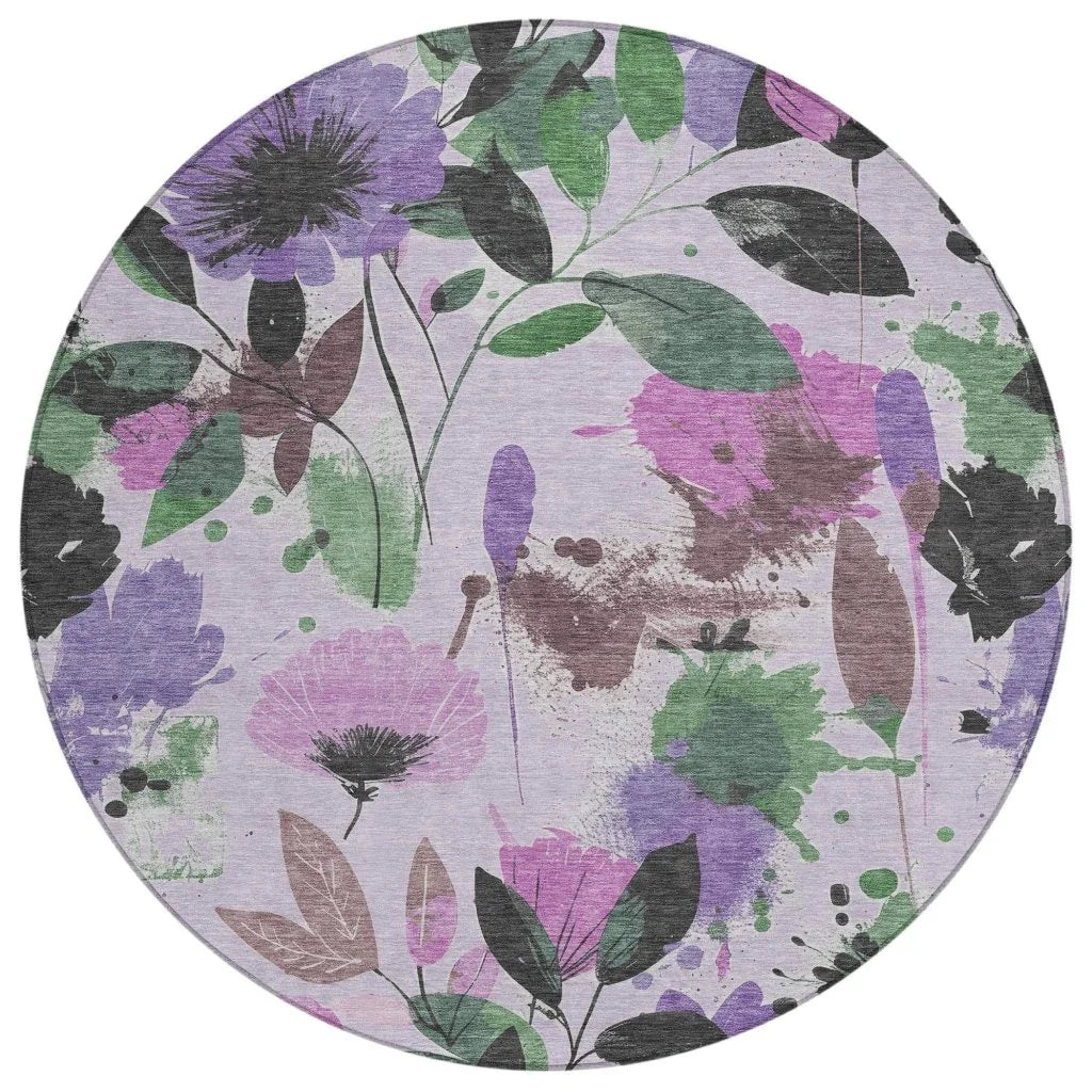 LOOMLAN Rugs Emperesse Purple Washable Indoor-Outdoor Rug