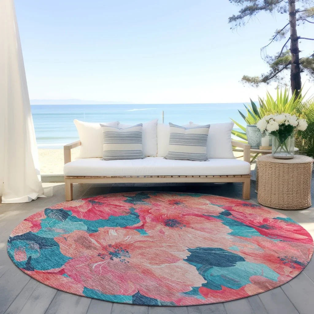 LOOMLAN Rugs Emprelle Orange Washable Indoor-Outdoor Rug