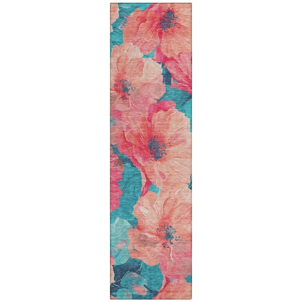 LOOMLAN Rugs Emprelle Orange Washable Indoor-Outdoor Rug