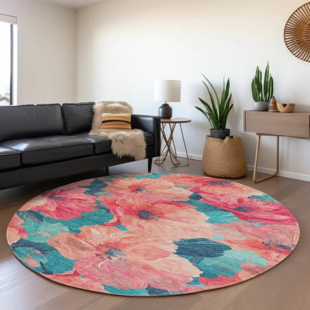 LOOMLAN Rugs Emprelle Orange Washable Indoor-Outdoor Rug
