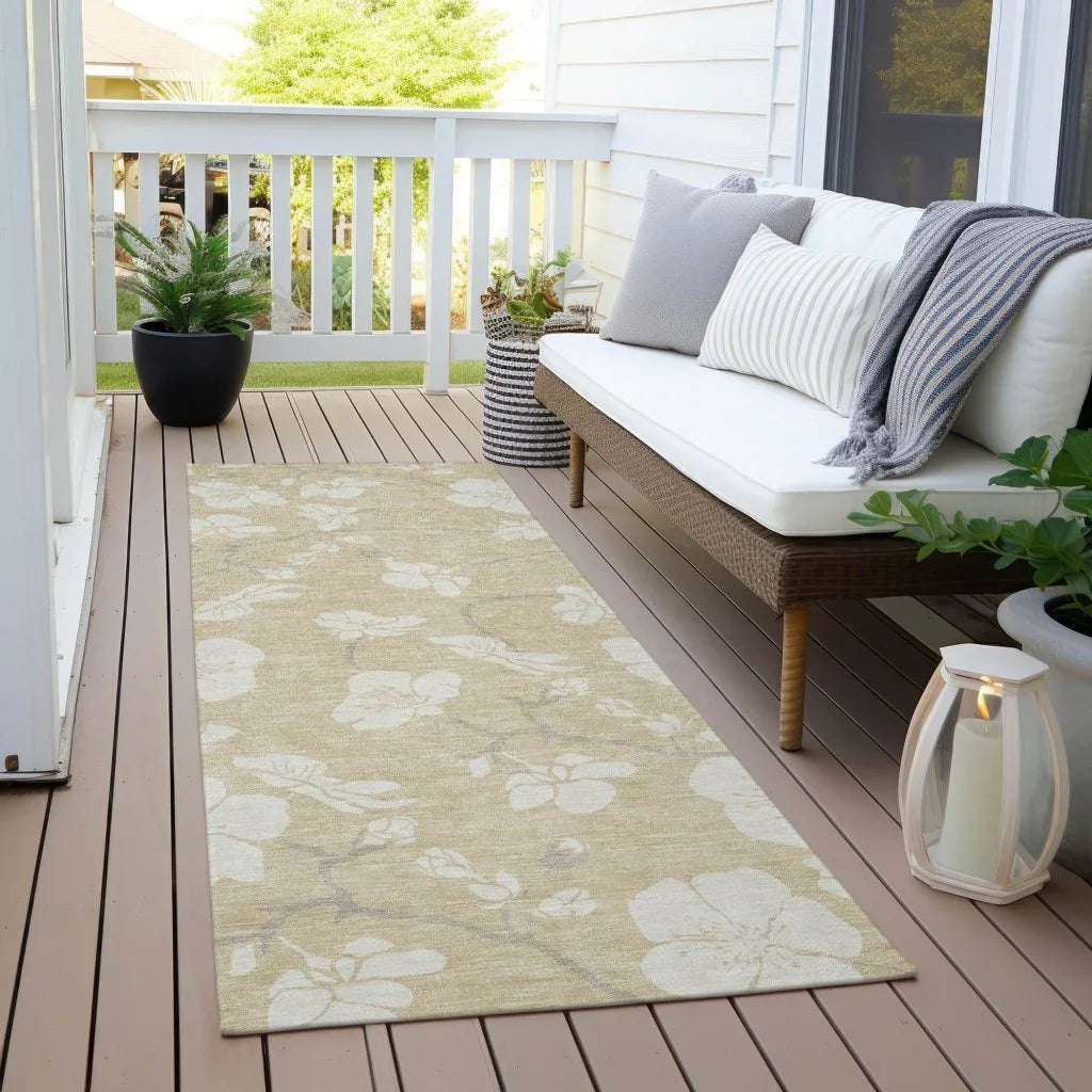 LOOMLAN Rugs Ensa Beige Washable Indoor-Outdoor Rug