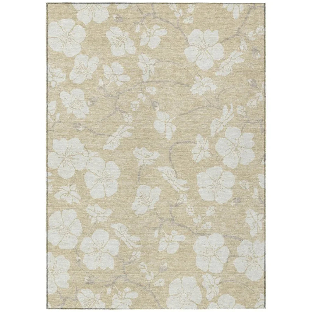 LOOMLAN Rugs Ensa Beige Washable Indoor-Outdoor Rug