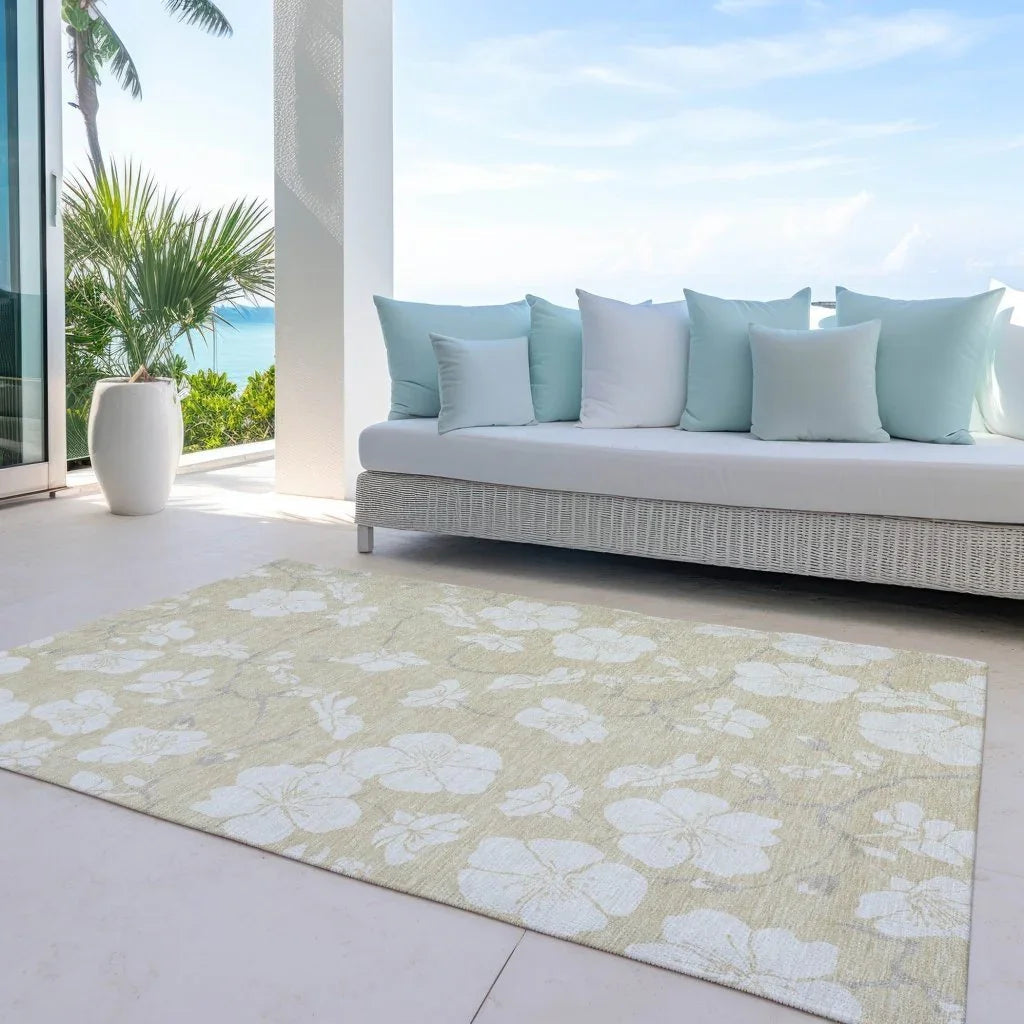 LOOMLAN Rugs Ensa Beige Washable Indoor-Outdoor Rug
