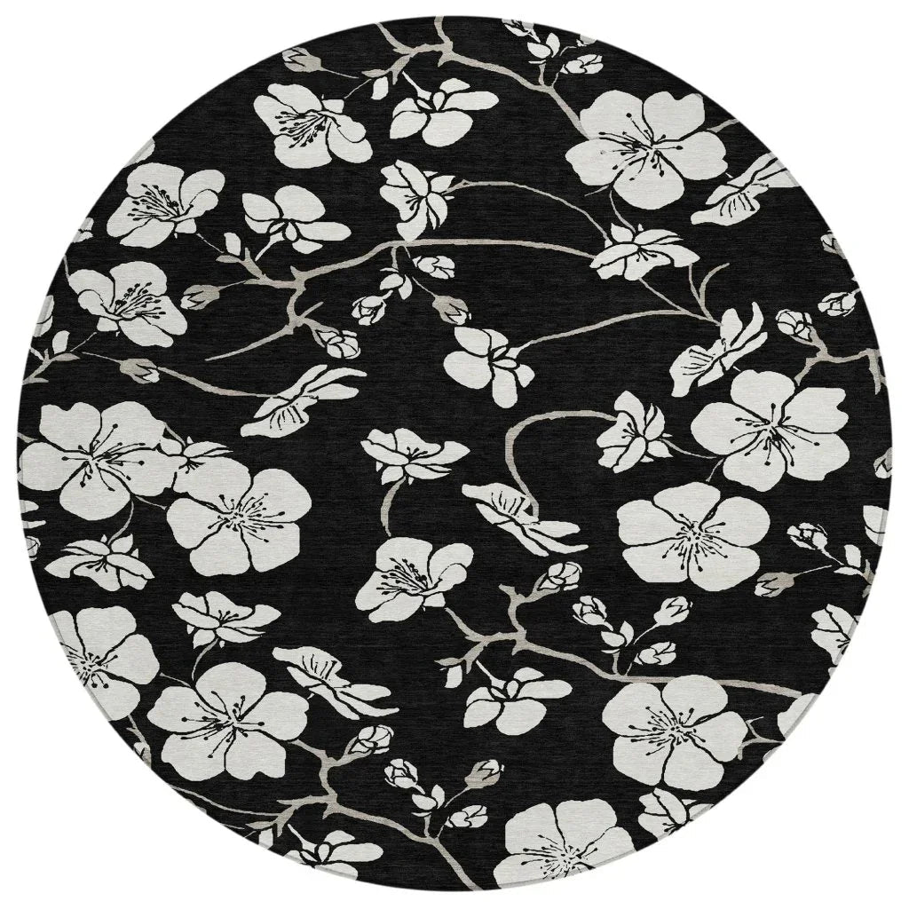 LOOMLAN Rugs Ensa Black Washable Indoor-Outdoor Rug