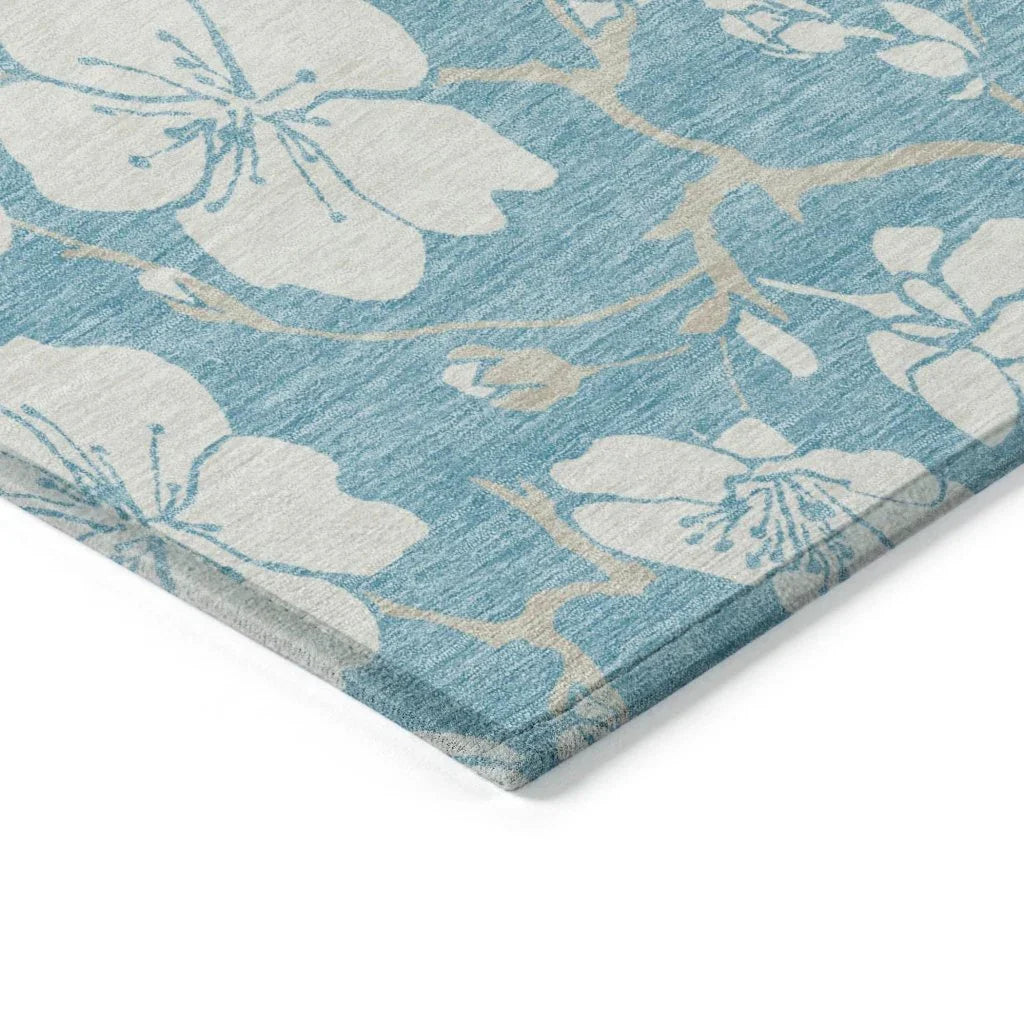 LOOMLAN Rugs Ensa Blue Washable Indoor-Outdoor Rug