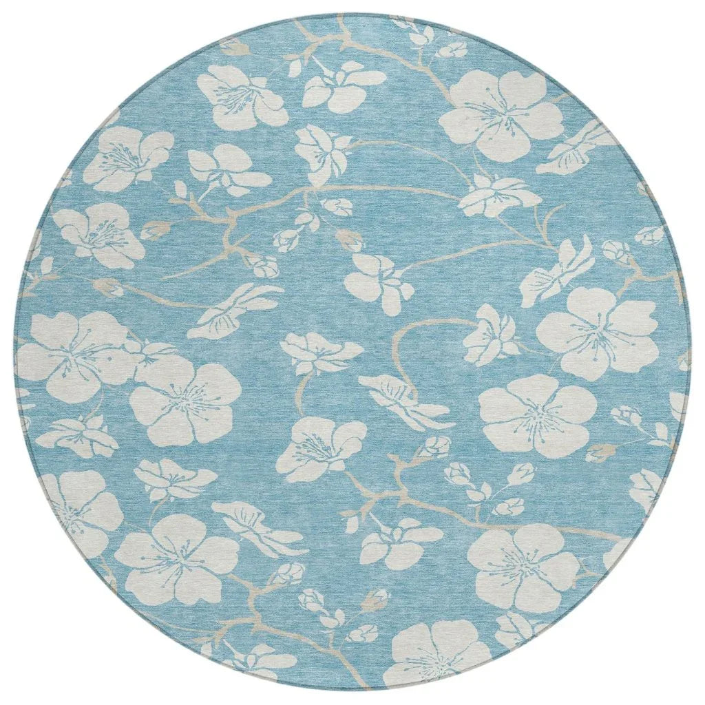 LOOMLAN Rugs Ensa Blue Washable Indoor-Outdoor Rug