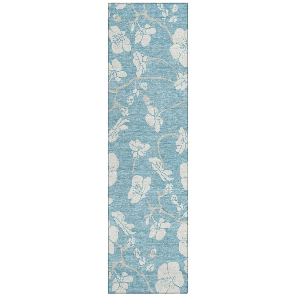 LOOMLAN Rugs Ensa Blue Washable Indoor-Outdoor Rug