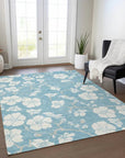 LOOMLAN Rugs Ensa Blue Washable Indoor-Outdoor Rug