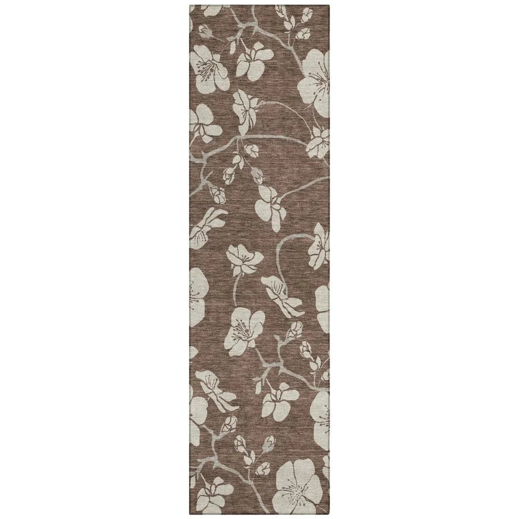 LOOMLAN Rugs Ensa Brown Washable Indoor-Outdoor Rug
