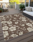 LOOMLAN Rugs Ensa Brown Washable Indoor-Outdoor Rug