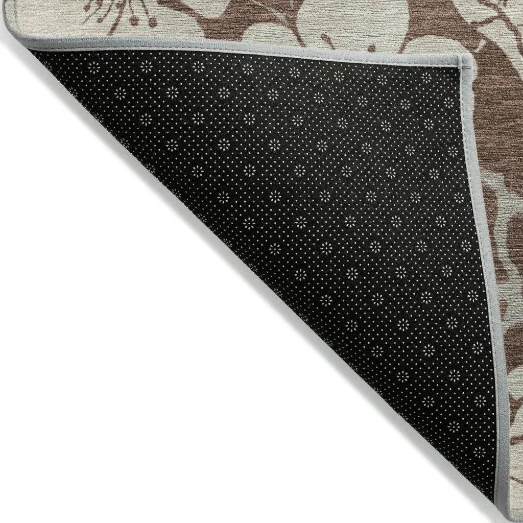 LOOMLAN Rugs Ensa Brown Washable Indoor-Outdoor Rug