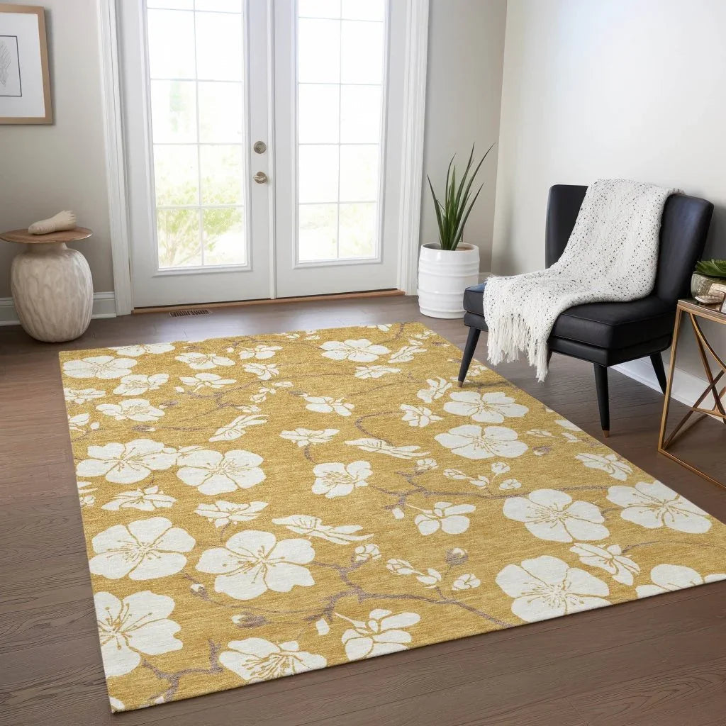 LOOMLAN Rugs Ensa Gold Washable Indoor-Outdoor Rug