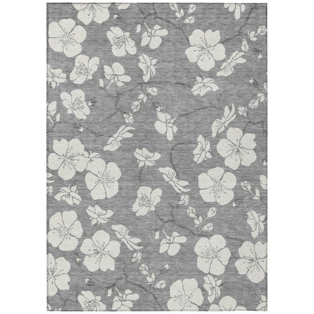 LOOMLAN Rugs Ensa Gray Washable Indoor-Outdoor Rug