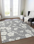 LOOMLAN Rugs Ensa Gray Washable Indoor-Outdoor Rug