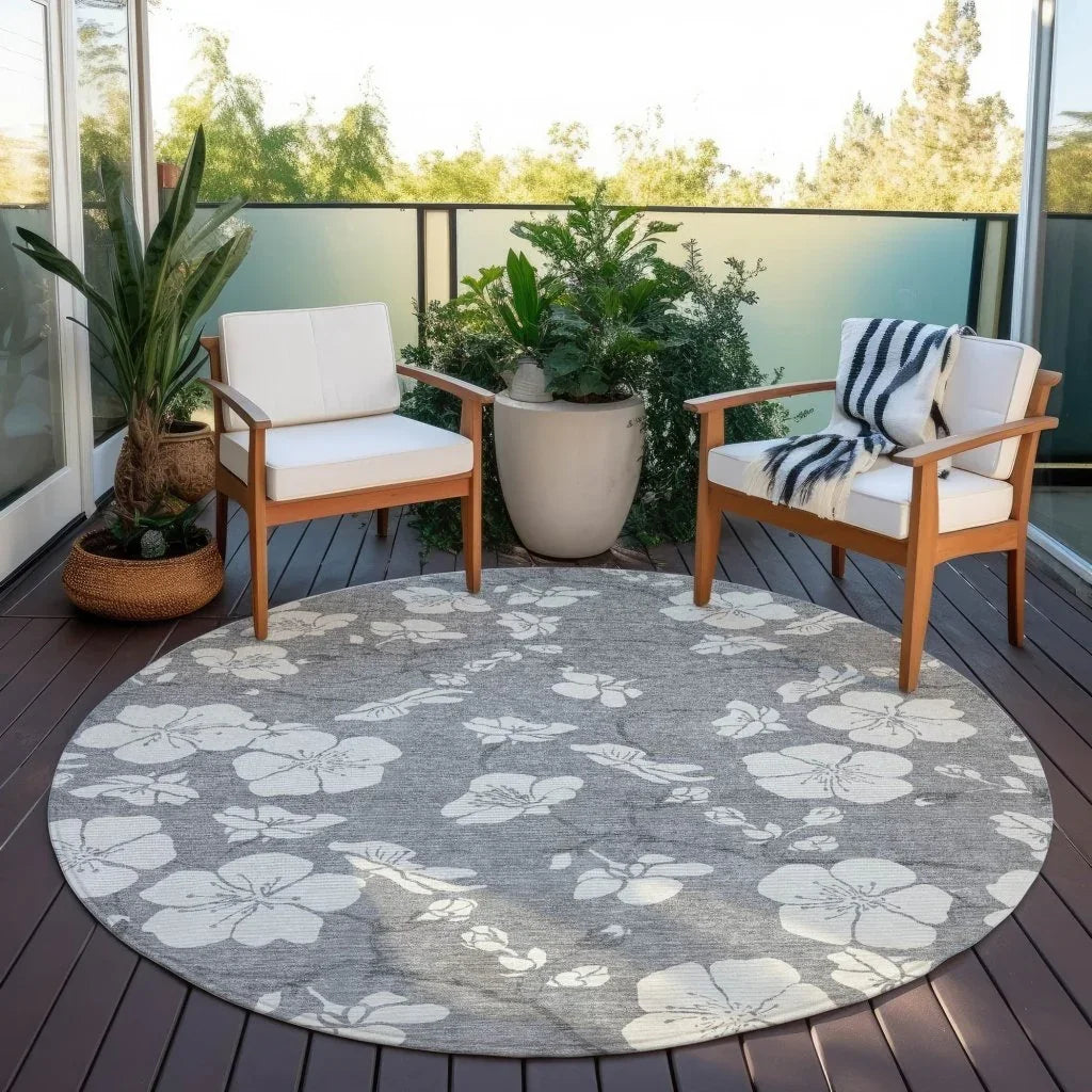 LOOMLAN Rugs Ensa Gray Washable Indoor-Outdoor Rug