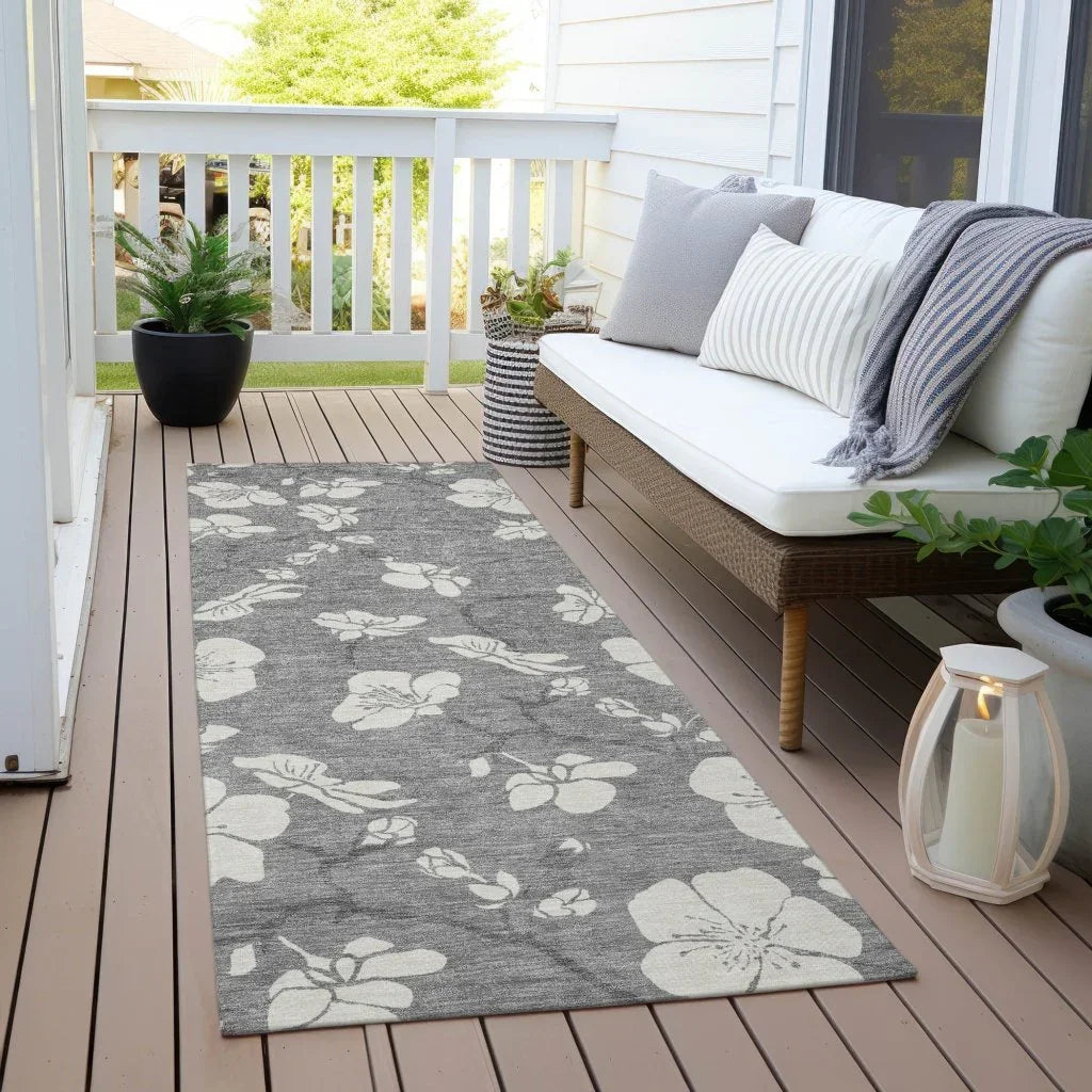 LOOMLAN Rugs Ensa Gray Washable Indoor-Outdoor Rug