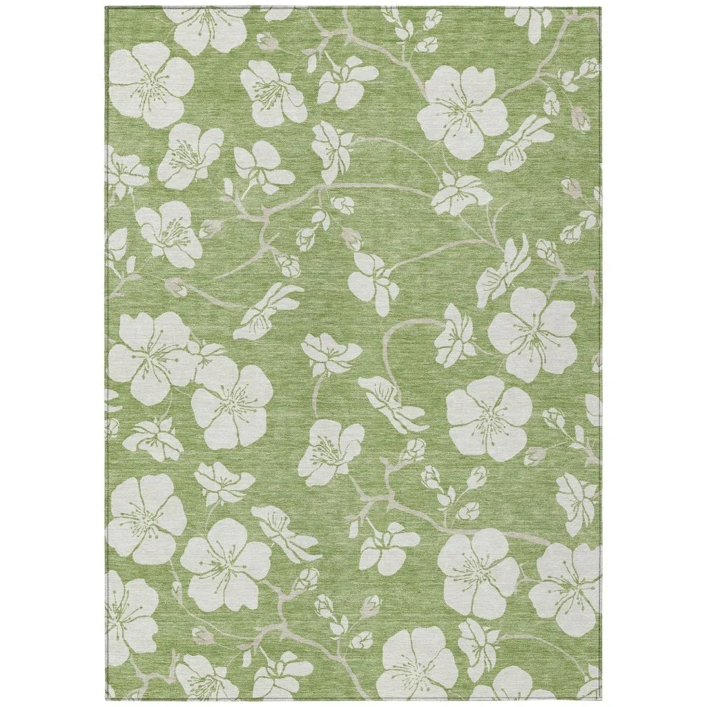 LOOMLAN Rugs Ensa Green Washable Indoor-Outdoor Rug