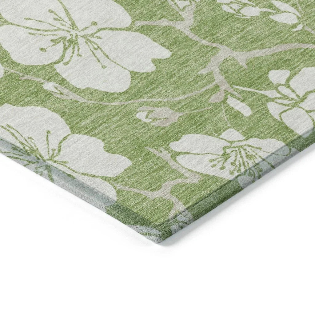 LOOMLAN Rugs Ensa Green Washable Indoor-Outdoor Rug