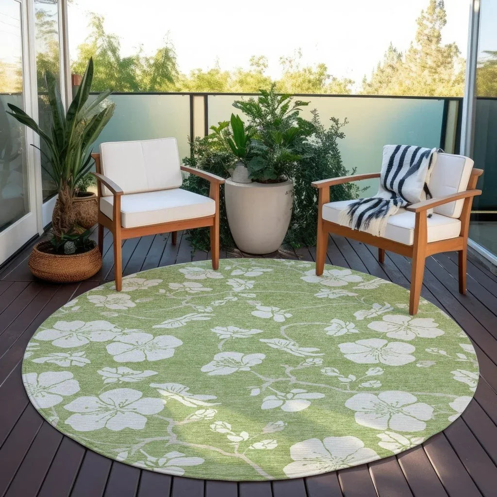 LOOMLAN Rugs Ensa Green Washable Indoor-Outdoor Rug