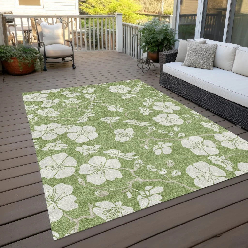 LOOMLAN Rugs Ensa Green Washable Indoor-Outdoor Rug