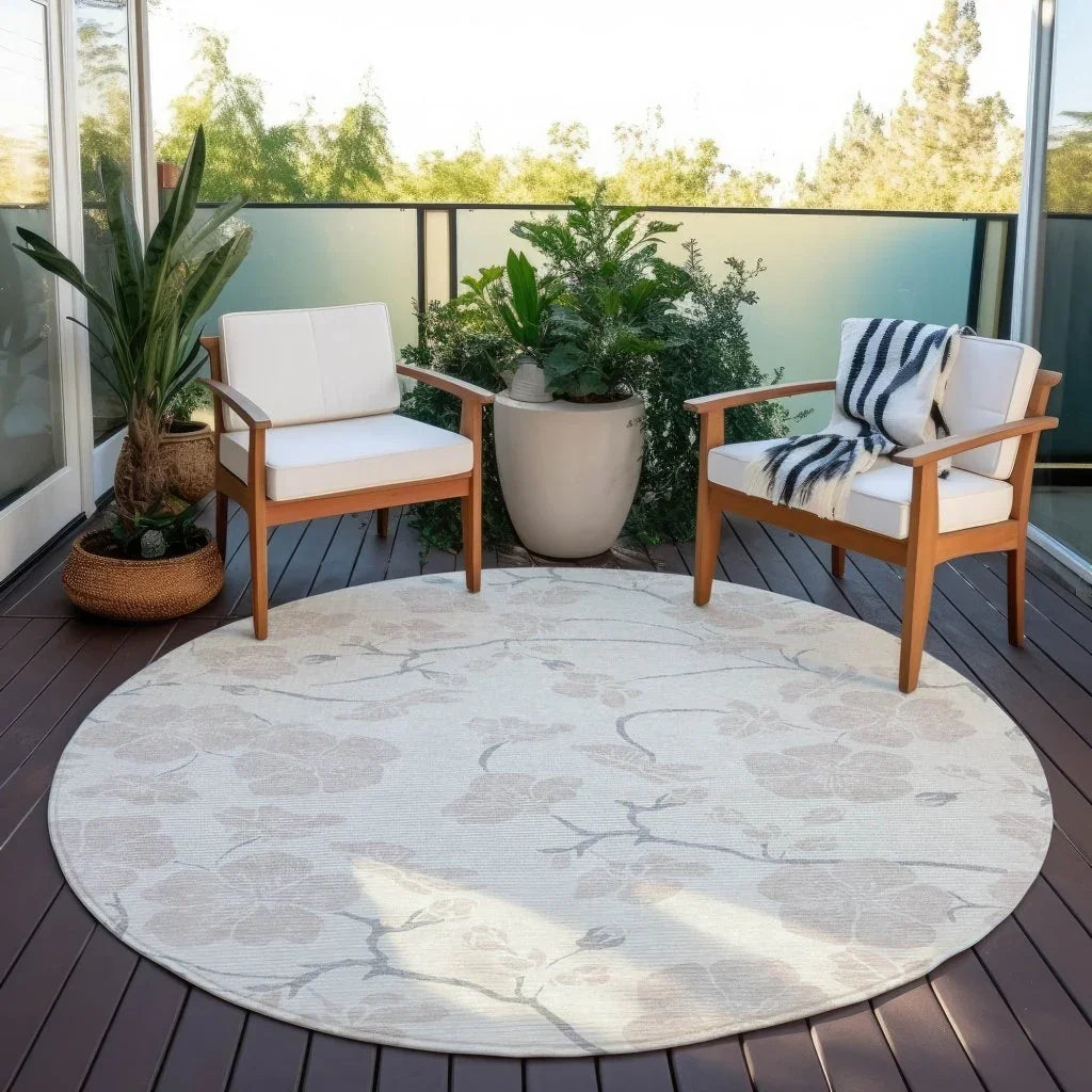 LOOMLAN Rugs Ensa Ivory Washable Indoor-Outdoor Rug