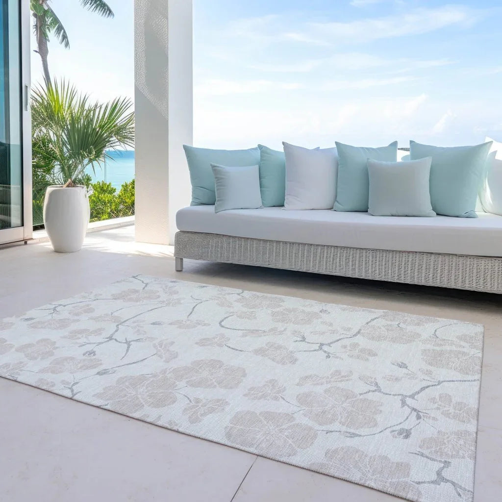 LOOMLAN Rugs Ensa Ivory Washable Indoor-Outdoor Rug