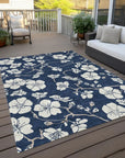 LOOMLAN Rugs Ensa Navy Washable Indoor-Outdoor Rug