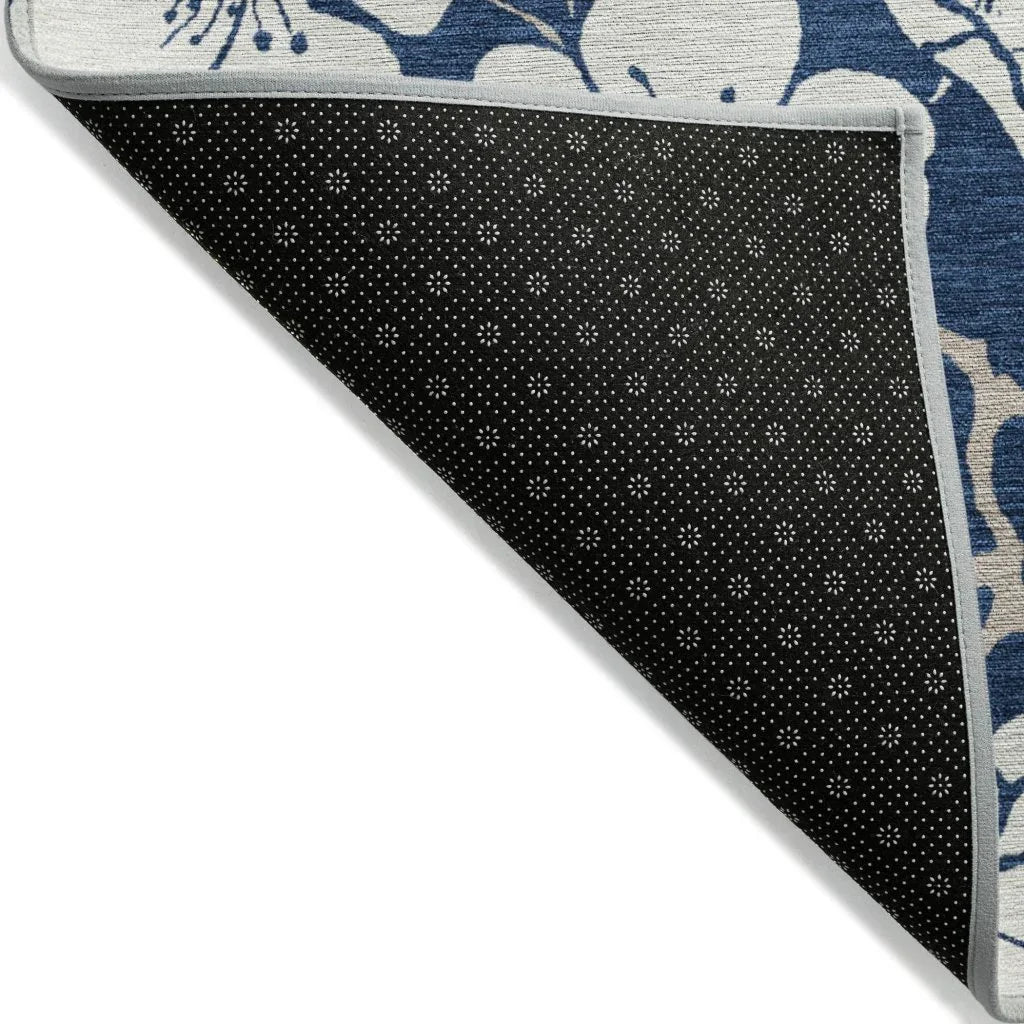 LOOMLAN Rugs Ensa Navy Washable Indoor-Outdoor Rug