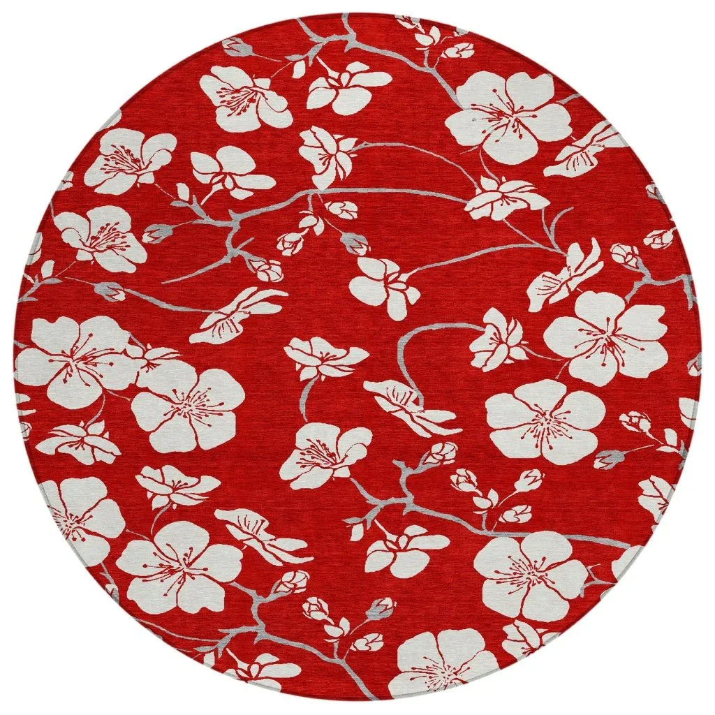 LOOMLAN Rugs Ensa Red Washable Indoor-Outdoor Rug