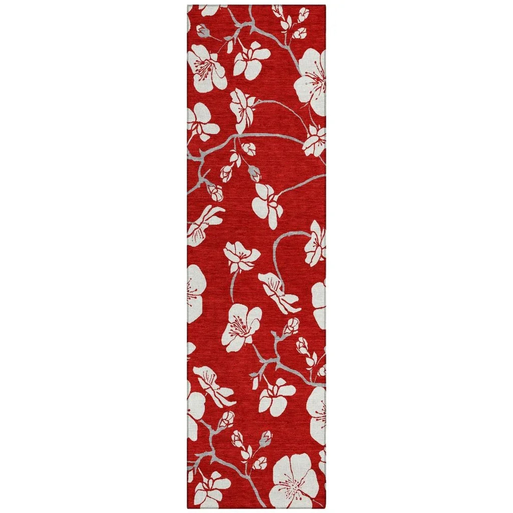 LOOMLAN Rugs Ensa Red Washable Indoor-Outdoor Rug