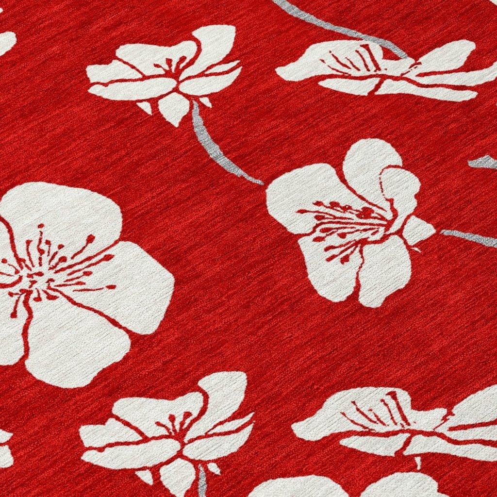 LOOMLAN Rugs Ensa Red Washable Indoor-Outdoor Rug