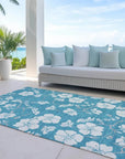 LOOMLAN Rugs Ensa Teal Washable Indoor-Outdoor Rug