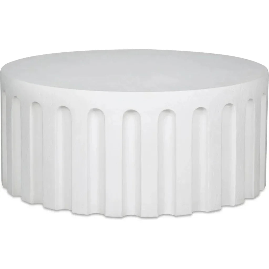 Eris White Concrete Outdoor Round Coffee Table - LOOMLAN - Moe&#39;s Home - Outdoor Coffee Tables