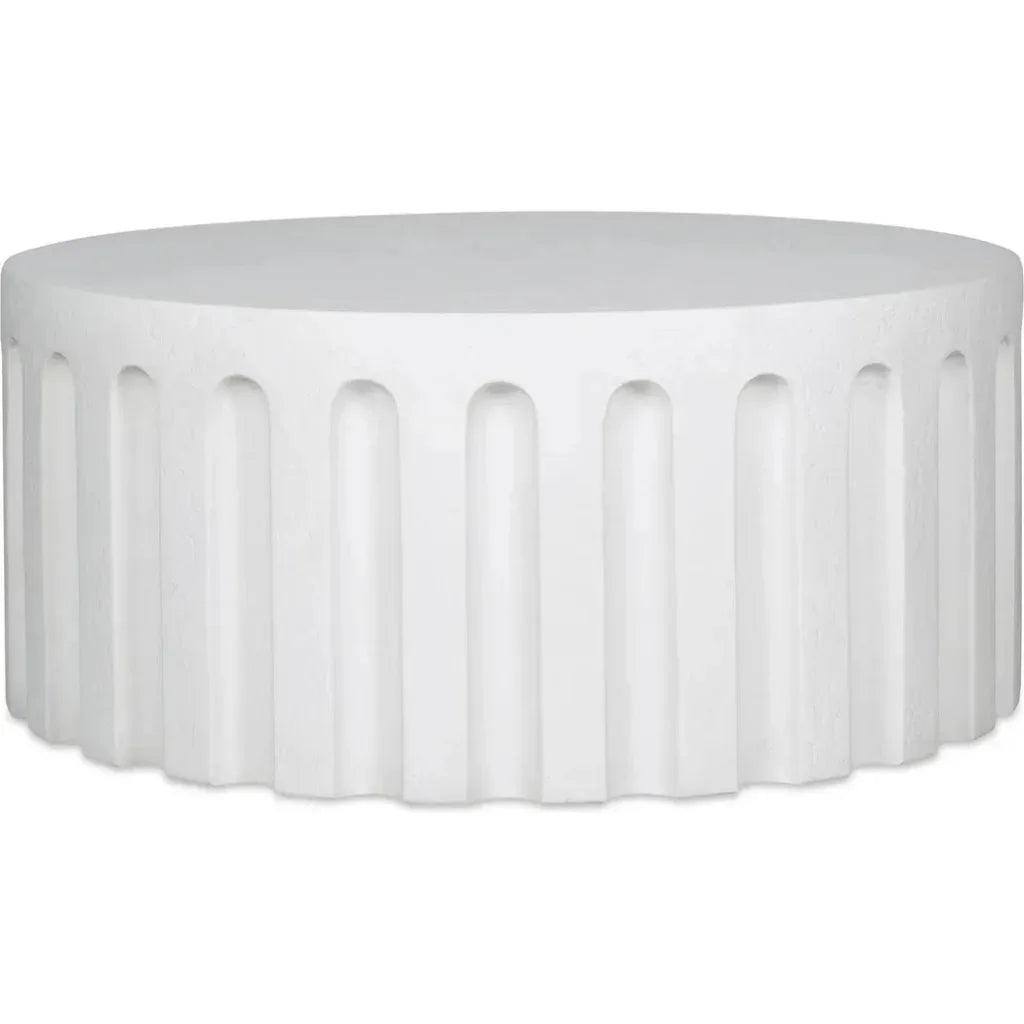 Eris White Concrete Outdoor Round Coffee Table - LOOMLAN - Moe&#39;s Home - Outdoor Coffee Tables