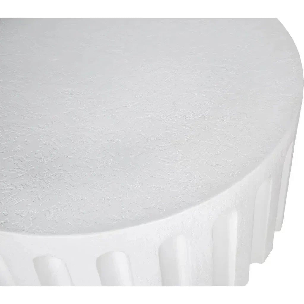 Eris White Concrete Outdoor Round Coffee Table - LOOMLAN - Moe&#39;s Home - Outdoor Coffee Tables