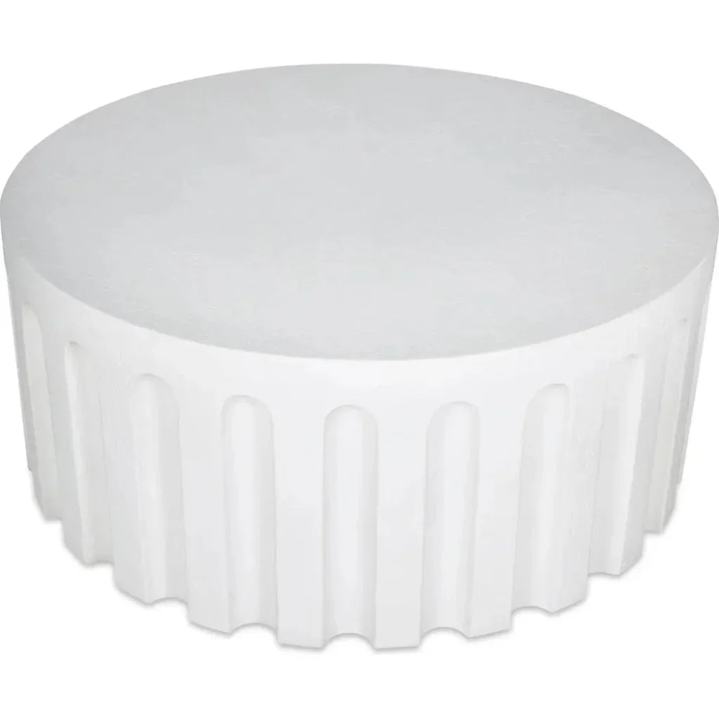 Eris White Concrete Outdoor Round Coffee Table - LOOMLAN - Moe&#39;s Home - Outdoor Coffee Tables