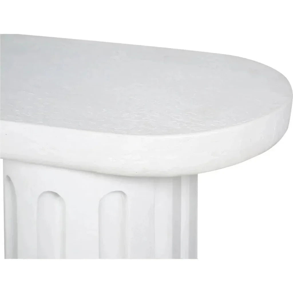 Eris White Concrete & Steel Outdoor Dining Bench - LOOMLAN - Moe's Home - Outdoor Benches