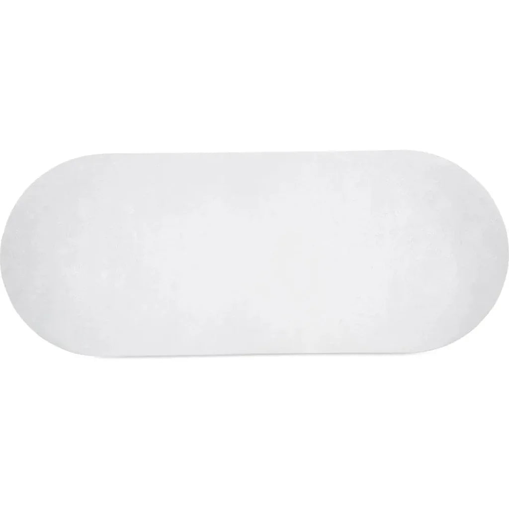 Eris White Concrete & Steel Oval Outdoor Dining Table - LOOMLAN - Moe's Home - Outdoor Dining Tables