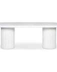 Eris White Concrete & Steel Oval Outdoor Dining Table - LOOMLAN - Moe's Home - Outdoor Dining Tables