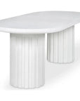 Eris White Concrete & Steel Oval Outdoor Dining Table - LOOMLAN - Moe's Home - Outdoor Dining Tables